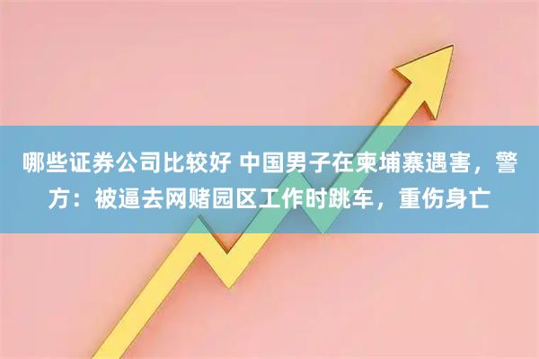 哪些证券公司比较好 中国男子在柬埔寨遇害，警方：被逼去网赌园区工作时跳车，重伤身亡