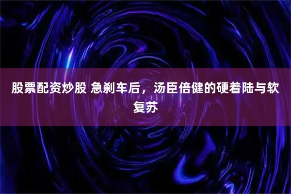 股票配资炒股 急刹车后，汤臣倍健的硬着陆与软复苏